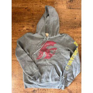 Victoria's Secret PINK USC Go Trojans Collegiate Hoodie Sweatshirt Gray Medium
